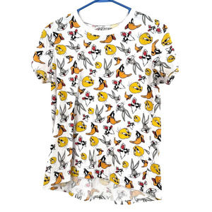 Looney Tunes size small short‎ sleeve graphic all over print t-shirt cartoons